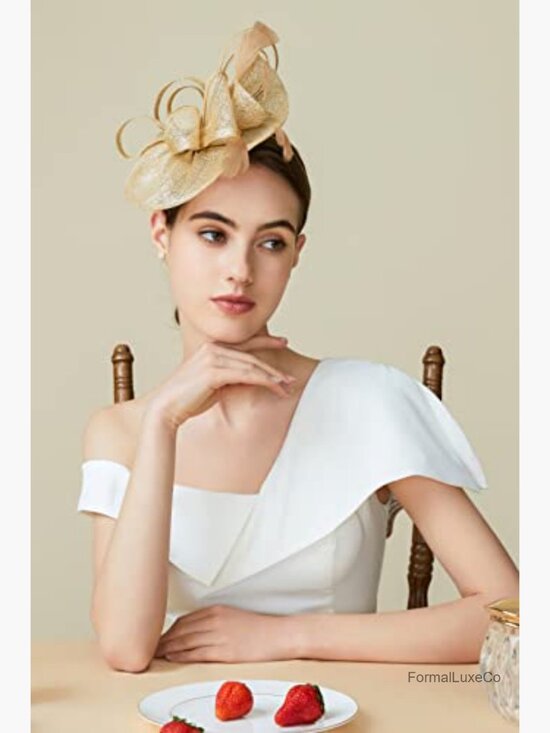 Pillbox Fascinator Hat with Feathers Derby Tea Party Headband main image 4